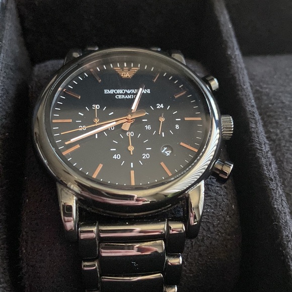 Emporio Armani Men’s Chronographic Dress Watch with Quartz Movement - Picture 3 of 12